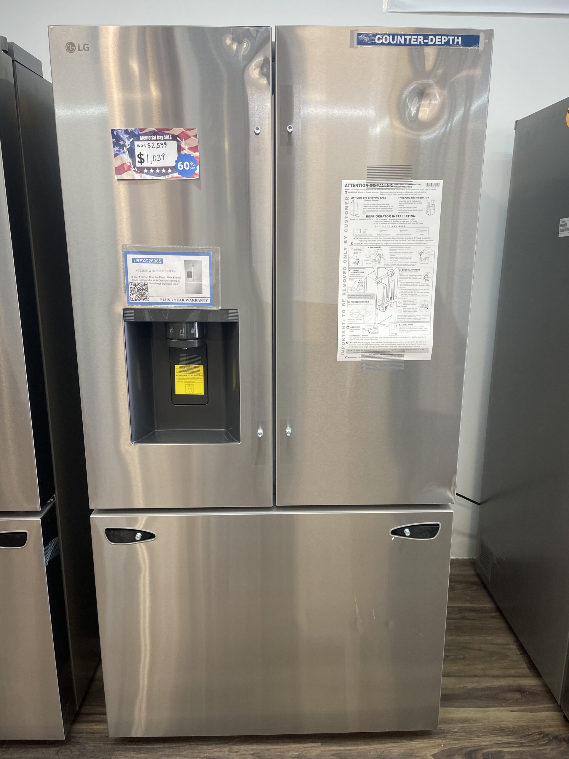 LG 26 cu. ft. Smart CounterDepth MAX French Door Refrigerator with